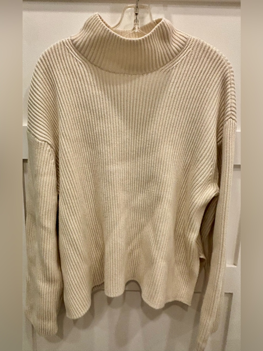 GAP Cream Ribbed Turtleneck Sweater
